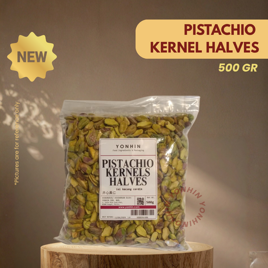 PISTACHIO KERNEL HALVES 500G-PKT-R