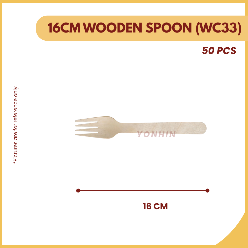16CM WOODEN FORK (WC32) 50PCS-PKT