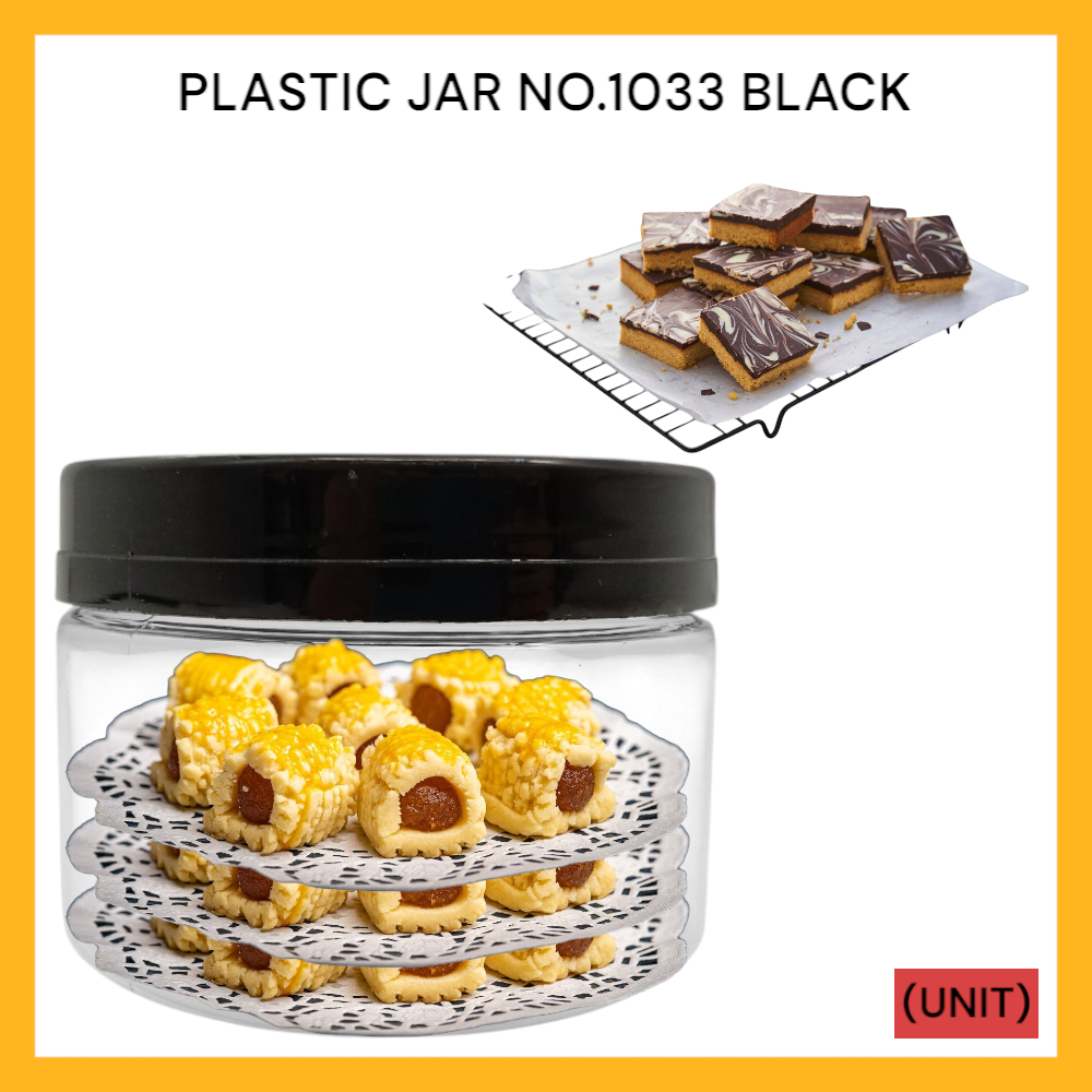 PLASTIC JAR NO.1033  BLACK PER UNIT