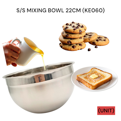 S/S MIXING BOWL 22CM (KE060) PER UNIT