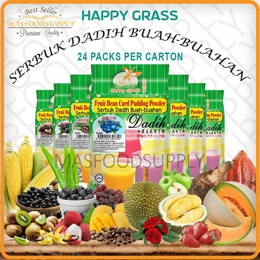 24 Packs x 360 gm per Carton Happy Grass Fruit Bean Curd Pudding Powder/ Happy Grass Serbuk Dadih