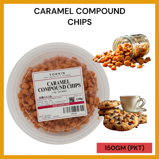 CARAMEL COMPOUND CHIPS 150GM PER PKT
