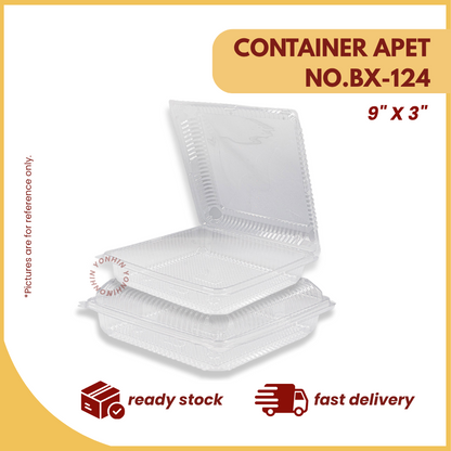 CONTAINER APET NO.BX-124 (9"X3") 50PCS-PKT