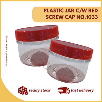 PLASTIC JAR C/W RED SCREW CAP NO.1033-UNIT