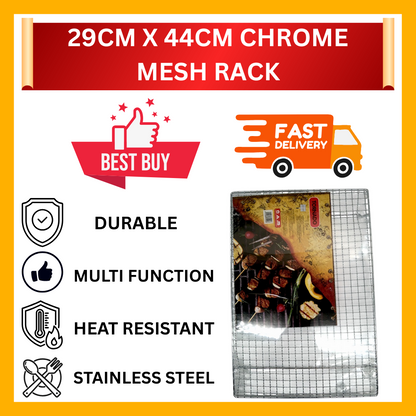 29CM x 44CM STAINLESS STEEL CHROME MESH RACK (51-WR2944)