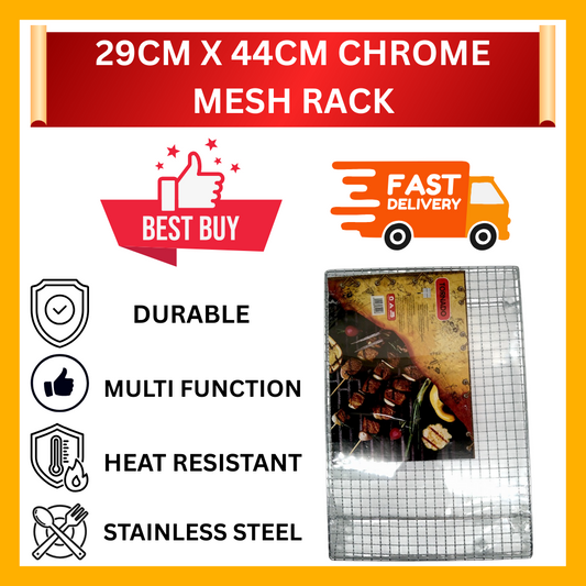 29CM x 44CM STAINLESS STEEL CHROME MESH RACK (51-WR2944)