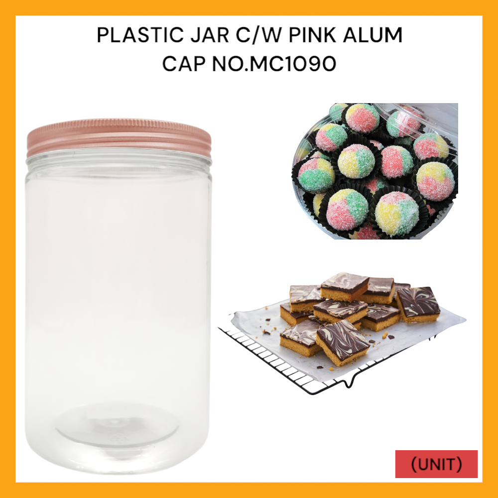 PLASTIC JAR C/W PINK ALUM CAP NO.MC1090 PER UNIT