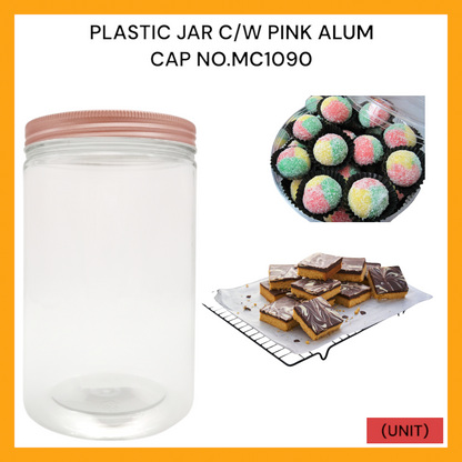 PLASTIC JAR C/W PINK ALUM CAP NO.MC1090 PER UNIT