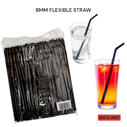 8MM FLEXIBLE STRAW 100`S(B31) PER UNIT