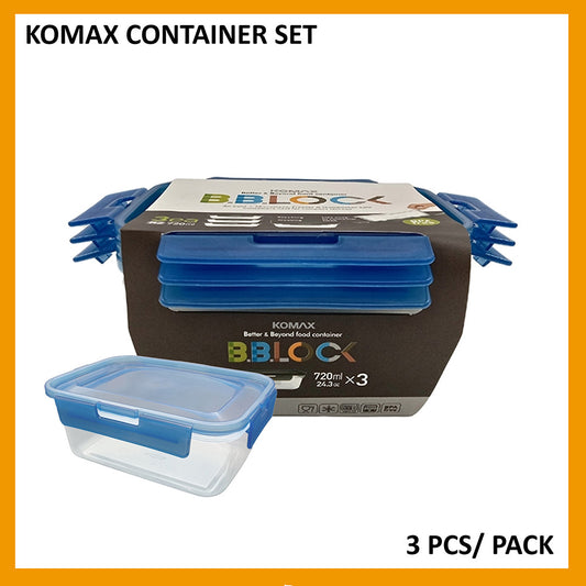 KOMAX CONTAINER SETB (720ML X 3) Per Pack