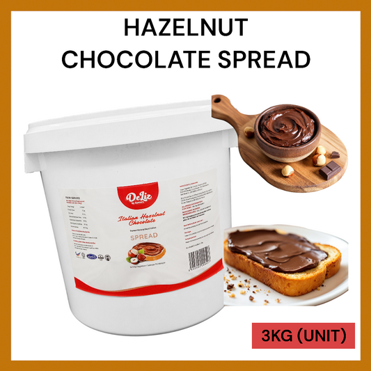 DELIZ ITALIAN HAZELNUT CHOCOLATE SPREAD 3KG PER UNIT