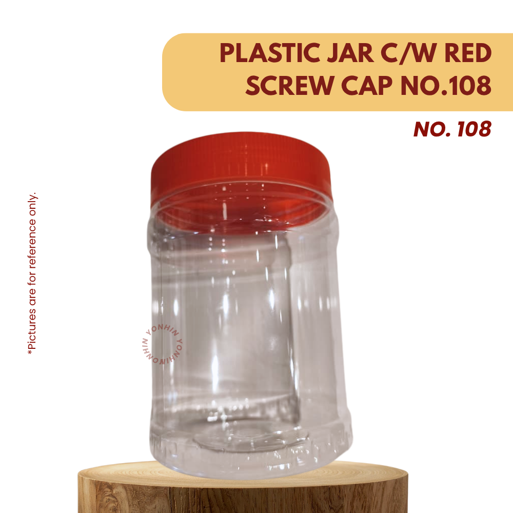 PLASTIC JAR C/W RED SCREW CAP NO.108 PER UNIT