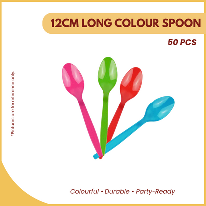 12CM LONG COLOUR SPOON 50`S-UNIT