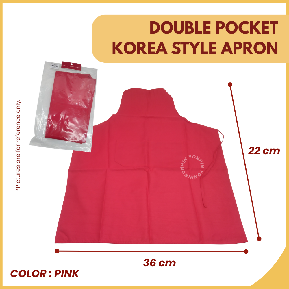 DOUBLE POCKET KOREA STYLE APRON (READY STOCK)