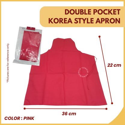DOUBLE POCKET KOREA STYLE APRON (READY STOCK)