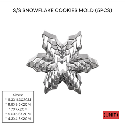 S/S SNOWFLAKE COOKIES MOLD (5PCS) PER UNIT