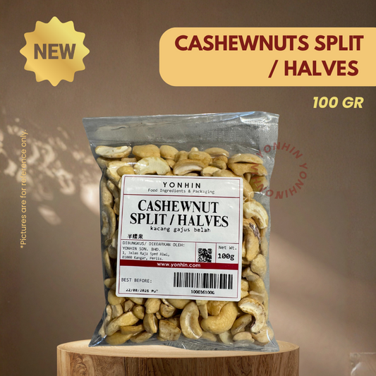 CASHEWNUTS SPLIT/HALVES 100GM-PKT-R