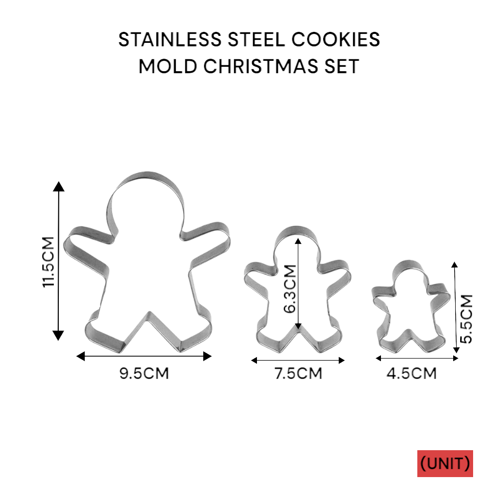 STAINLESS STEEL COOKIES MOLD CHRISTMAS SET PER UNIT
