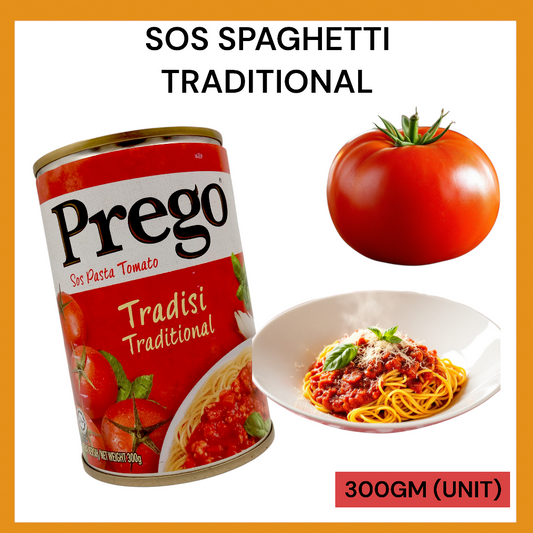 PREGO SOS SPAGHETTI TRADITIONAL 300GM PER UNIT