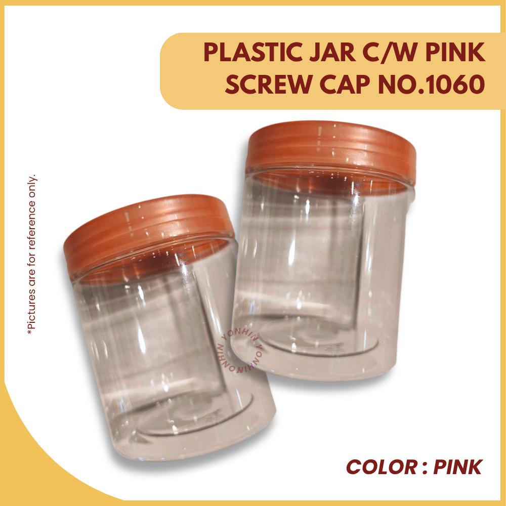 PLASTIC JAR C/W PINK SCREW CAP NO.1060-UNIT