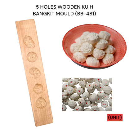 5 HOLES WOODEN KUIH BANGKIT MOULD (BB-481) PER UNIT