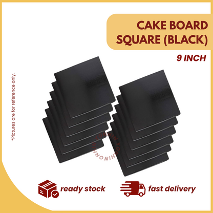 CAKE BOARD SQUARE 9" (BLACK) -PCS