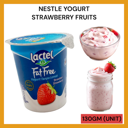 NESTLE YOGURT STRAWBERRY FRUITS 130GM PER UNIT