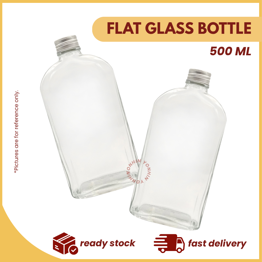 @500ML FLAT GLASS BOTTLE-UNIT