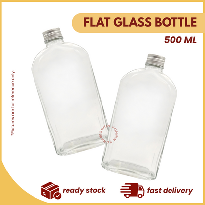 @500ML FLAT GLASS BOTTLE-UNIT