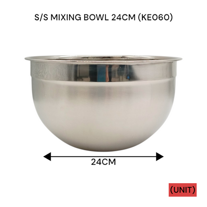 S/S MIXING BOWL 24CM (KE060) PER UNIT