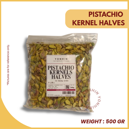 PISTACHIO KERNEL HALVES 500G-PKT-R