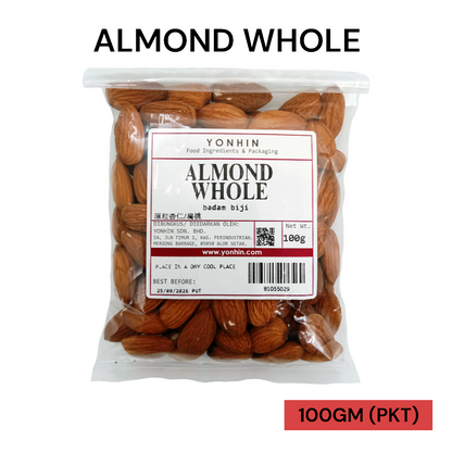 ALMOND WHOLE (BADAM BIJI) 100GM PER PKT-R