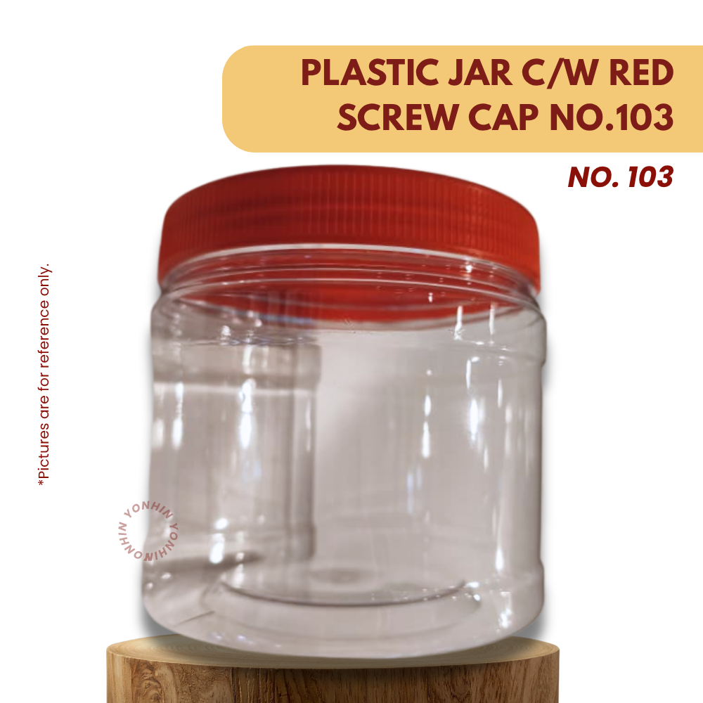 PLASTIC JAR C/W RED SCREW CAP NO.103 PER UNIT