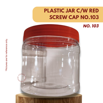 PLASTIC JAR C/W RED SCREW CAP NO.103 PER UNIT