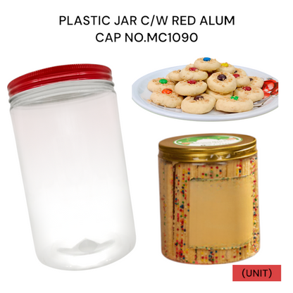 PLASTIC JAR C/W RED ALUM CAP NO.MC1090 PER UNIT