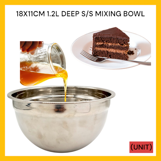 18X11CM 1.2L DEEP S/S MIXING BOWL (SS-603) PER UNIT