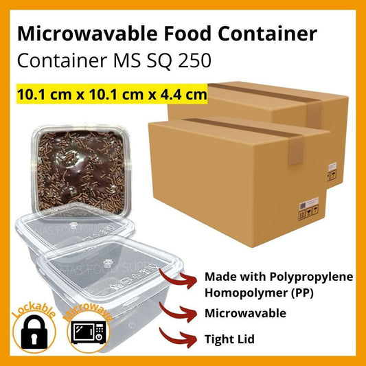 500Sets Per Carton Square Container MS SQ 250 With Lid