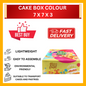KOTAK KEK BERWARNA 7" X 7" X 3"