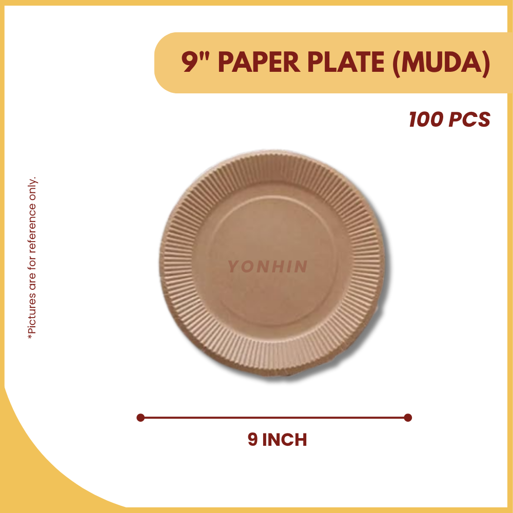 @9" PAPER PLATE (MUDA) 100`s-PKT