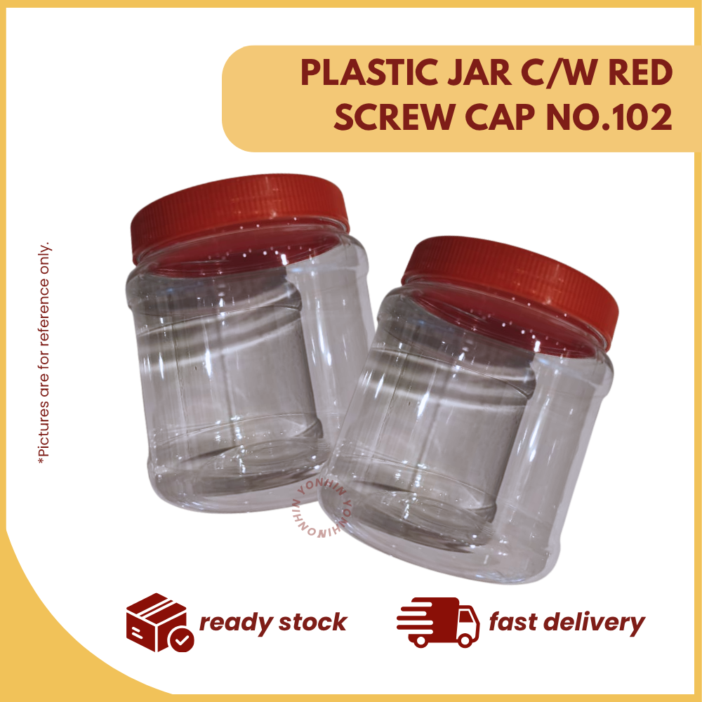 PLASTIC JAR C/W RED SCREW CAP NO.102-UNIT