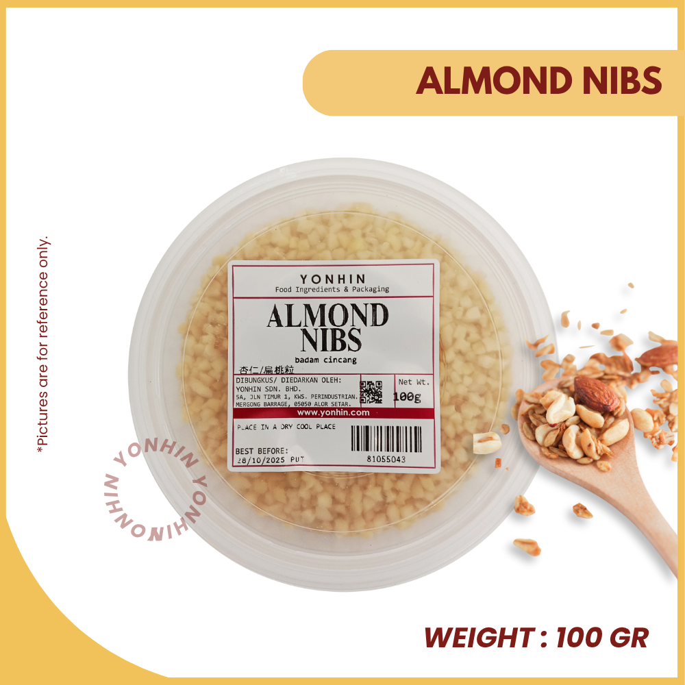 ALMOND NIBS 100GM PER PKT