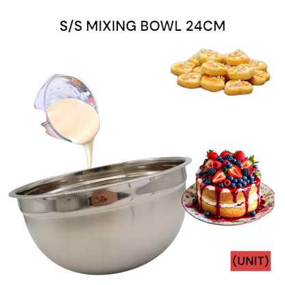 S/S MIXING BOWL 24CM (KE008) PER UNIT