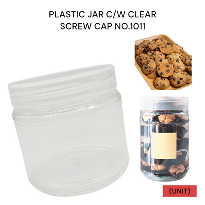 PLASTIC JAR C/W CLEAR SCREW CAP NO.1011 PER UNIT