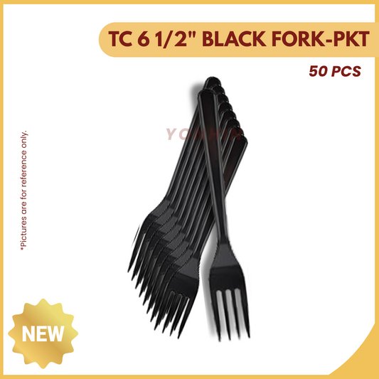TC 6 1/2" BLACK FORK (+/-50'S )-PKT