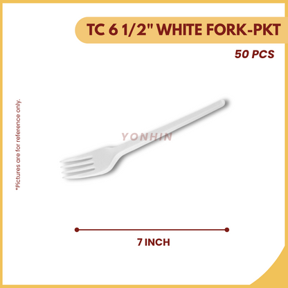 TC 6 1/2" WHITE FORK (+/-50'S )-PKT