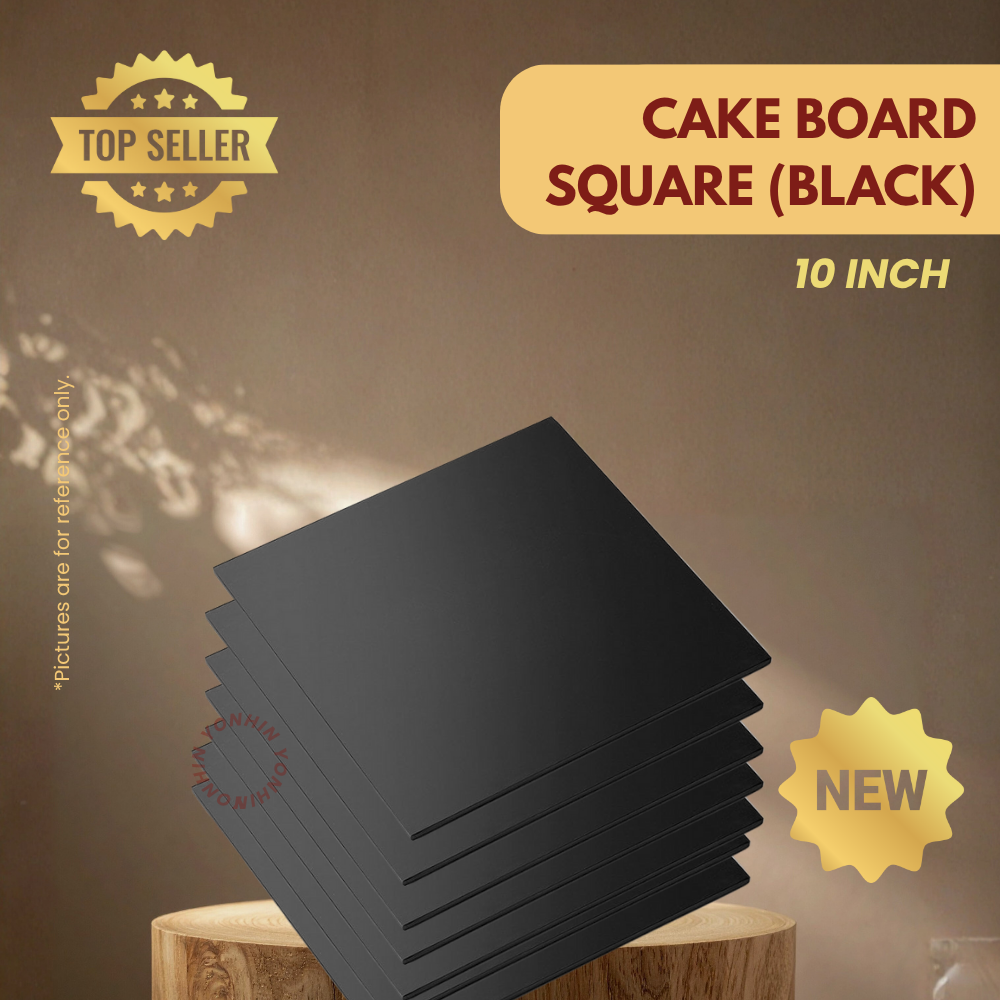 CAKE BOARD SQUARE 10`` (BLACK)-PCS