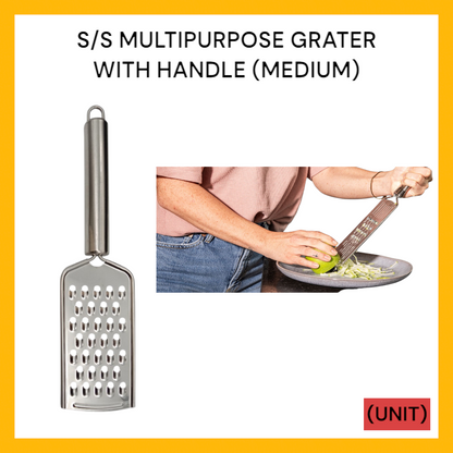 S/S MULTIPURPOSE GRATER WITH HANDLE (MEDIUM) PER UNIT