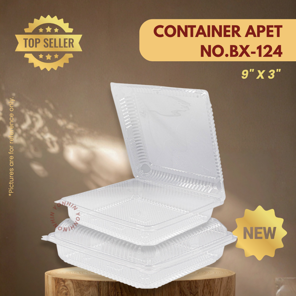 CONTAINER APET NO.BX-124 (9"X3") 50PCS-PKT