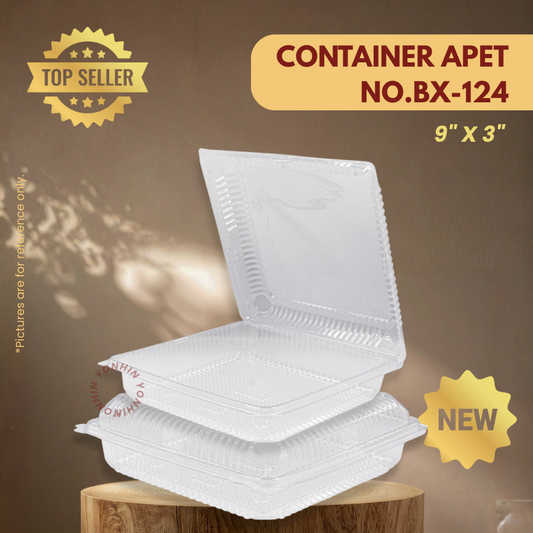 CONTAINER APET NO.BX-124 (9"X3") 50PCS-PKT