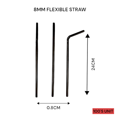 8MM FLEXIBLE STRAW 100`S(B31) PER UNIT